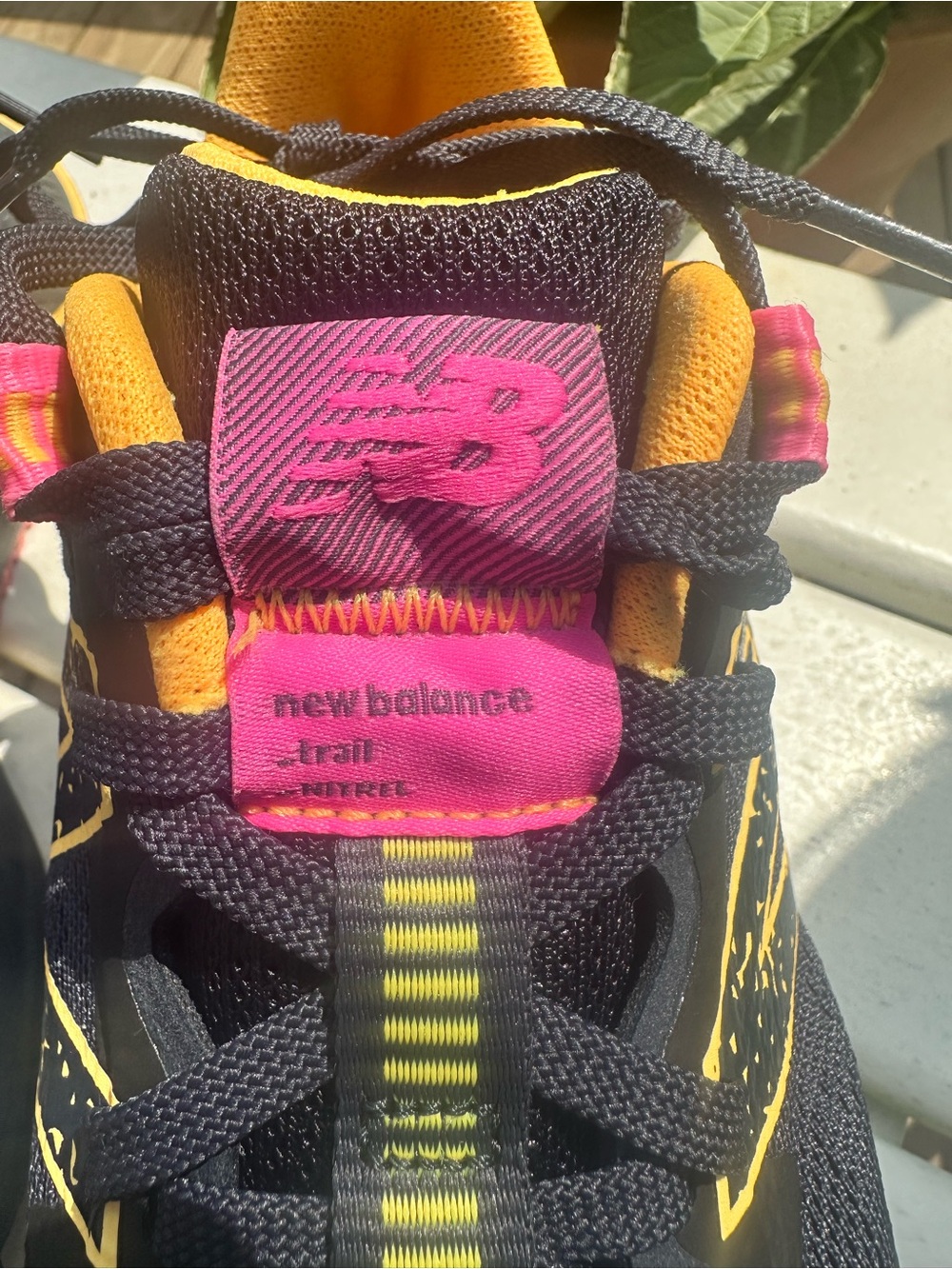 New Balance Navy womens trail Sneakers with Yellow & Pink Details - Picture 3 of 10